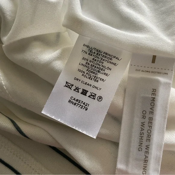 ANN‎ TAYLOR Striped Side Tie Sheath Dress In Winter White - Picture 4 of 5